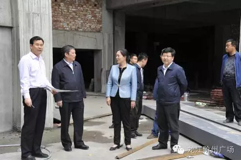 市長陳青，副市長王月成陪同省電力投資集團(tuán)公司總經(jīng)理李輝一行深入階州廣場視察